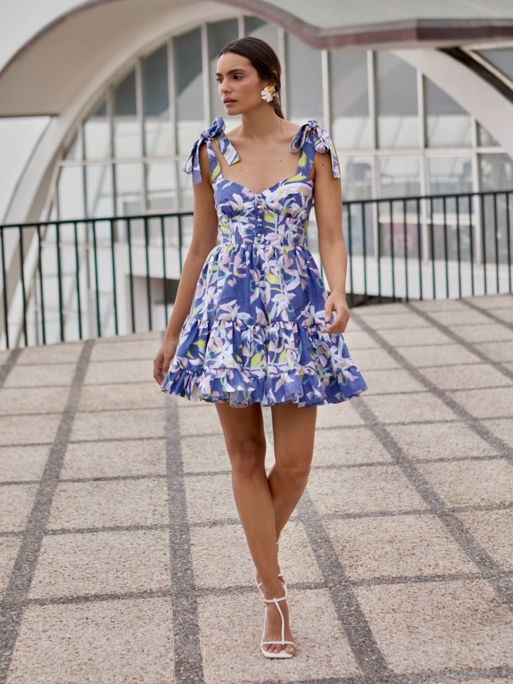 NWT No Pise La Grama PAPELON DRESS IN ORQUIDEA AZUL PRINT Size 0